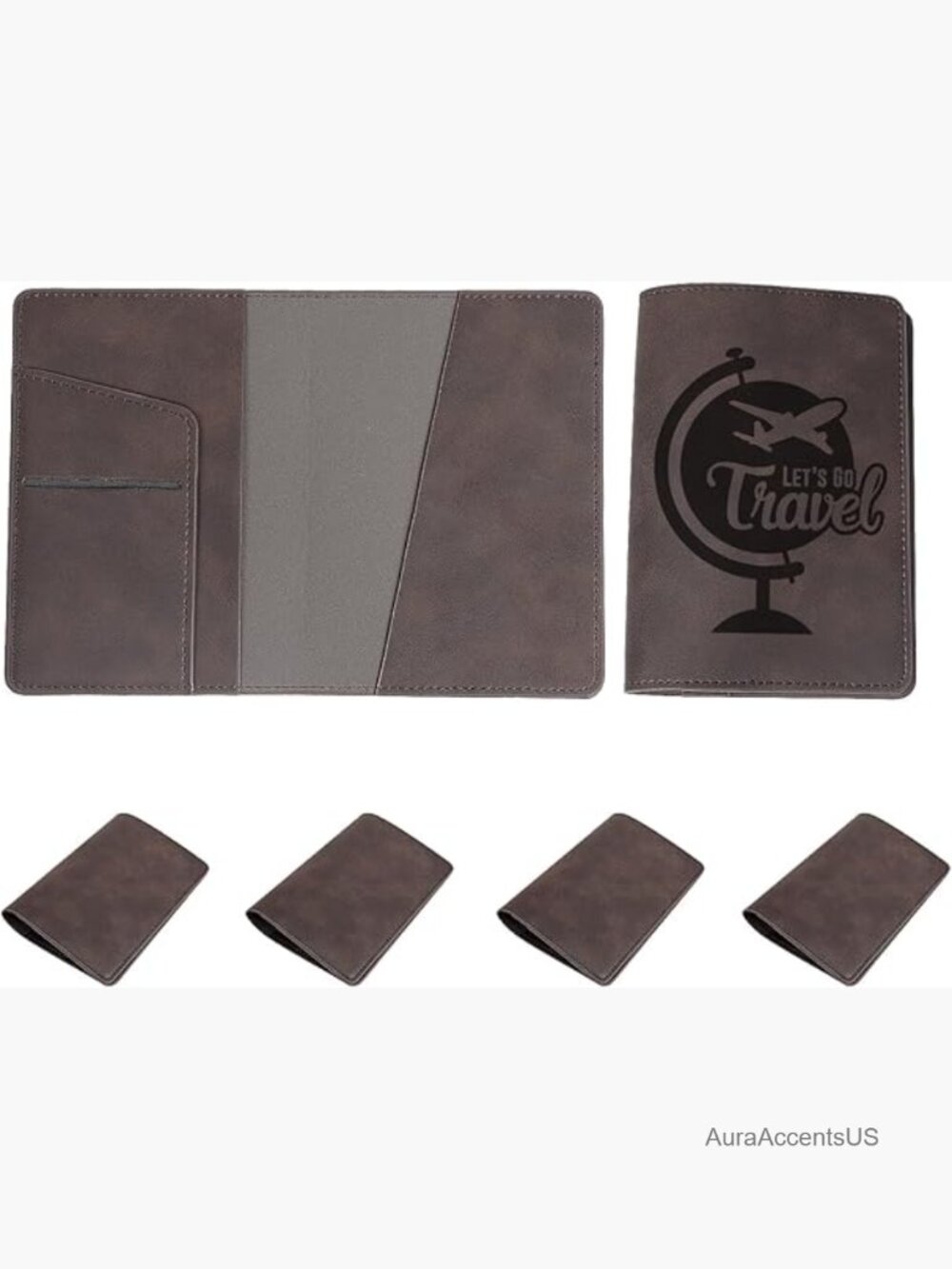 6 Pack Leather Passport Holder Cover Blanks 5.7"x8.3" for Laser Engraving